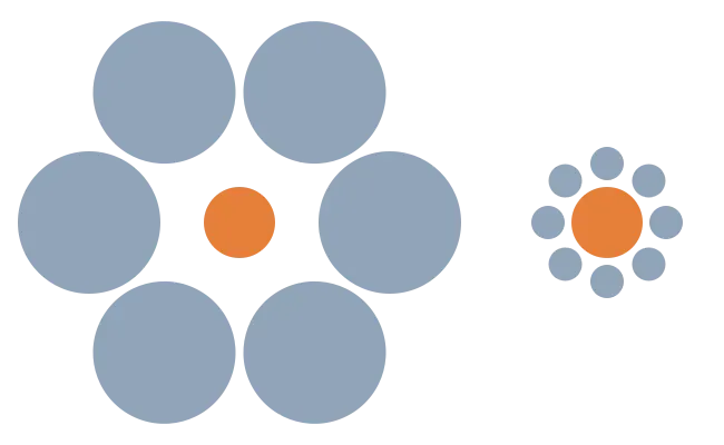 The Ebbinghaus Illusion: Size Is Relative (Image Credits: Wikimedia)