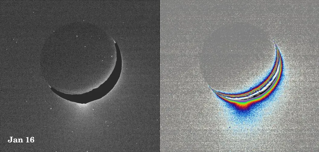 Enceladus Shoots Geysers Into Space (Image Credits: Wikimedia)