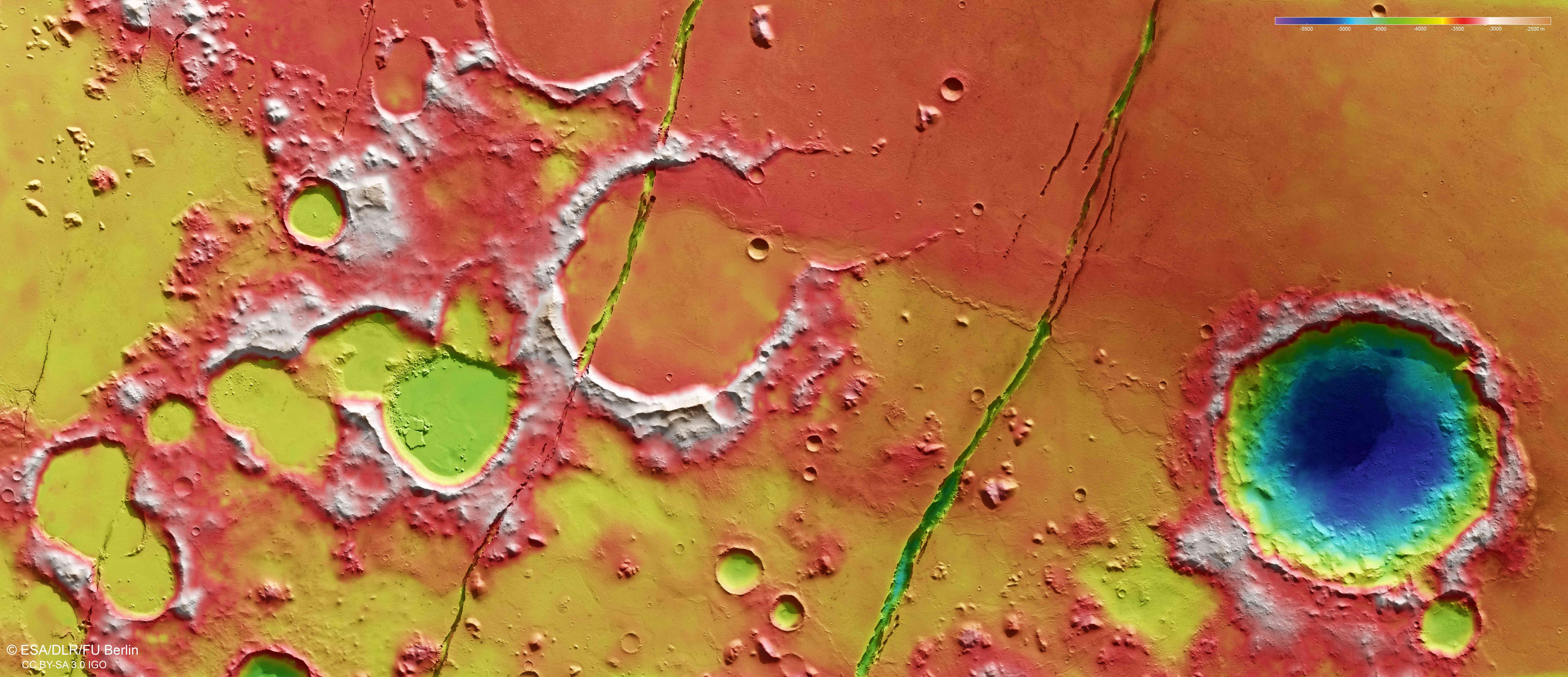 The Cerberus Fossae Connection: A Volcanic Fault System (Image Credits: Wikimedia)