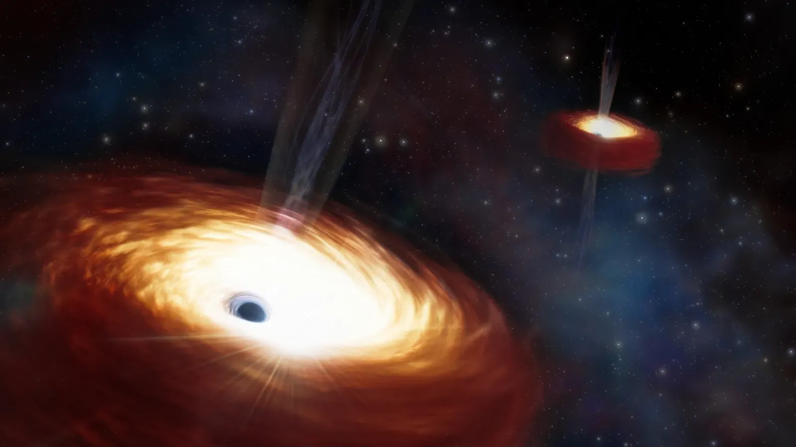 The Slow Dance: How Gravity Waves Away Their Energy (Artist’s Impression of Heaviest Supermassive Binary Black Hole, CC BY 4.0)