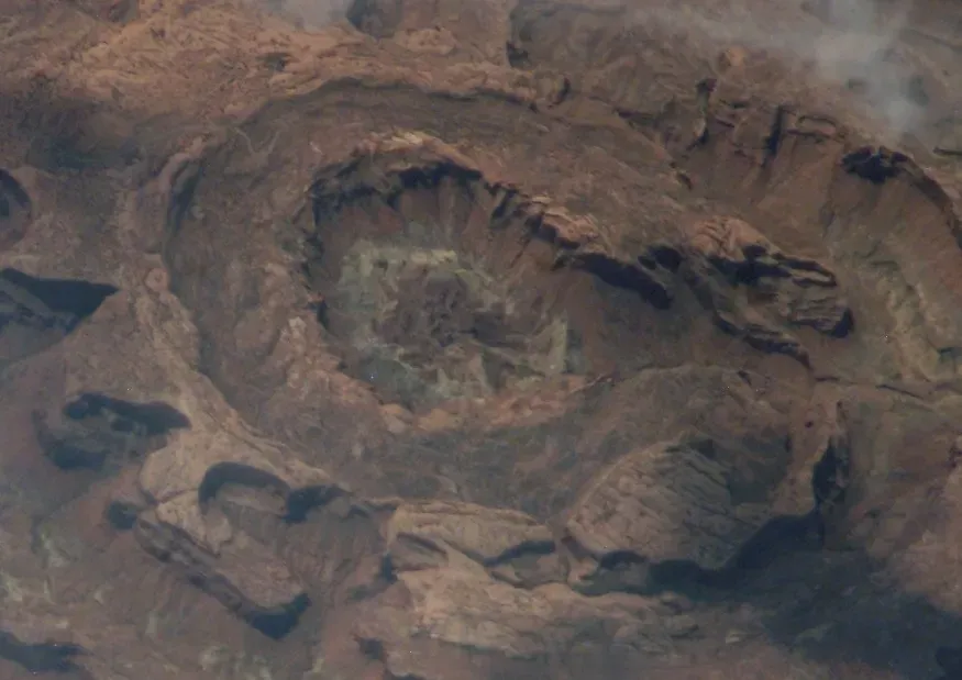 The Great Unfinished Crater – Upheaval Dome, Utah (By NASA astronaut, Public domain)