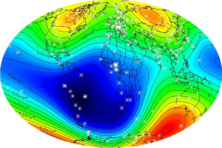 The South Atlantic Anomaly, Explained (Image Credits: Wikimedia)