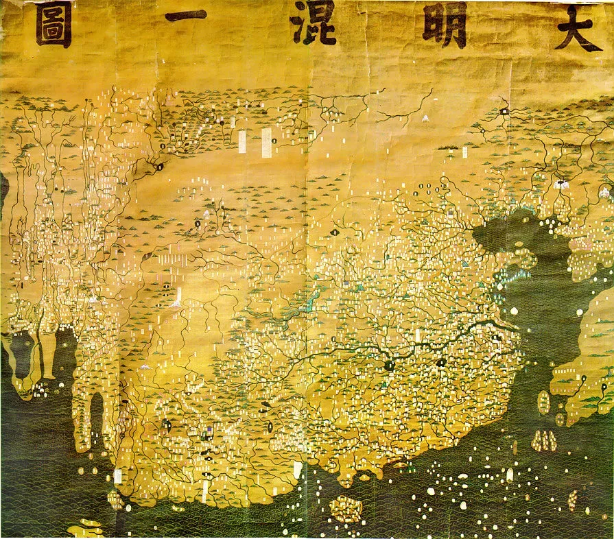 5. The Da Ming Hun Yi Tu and Africa Before Europe Went Around It (By Chinese (image enhanced by contributor), Public domain)