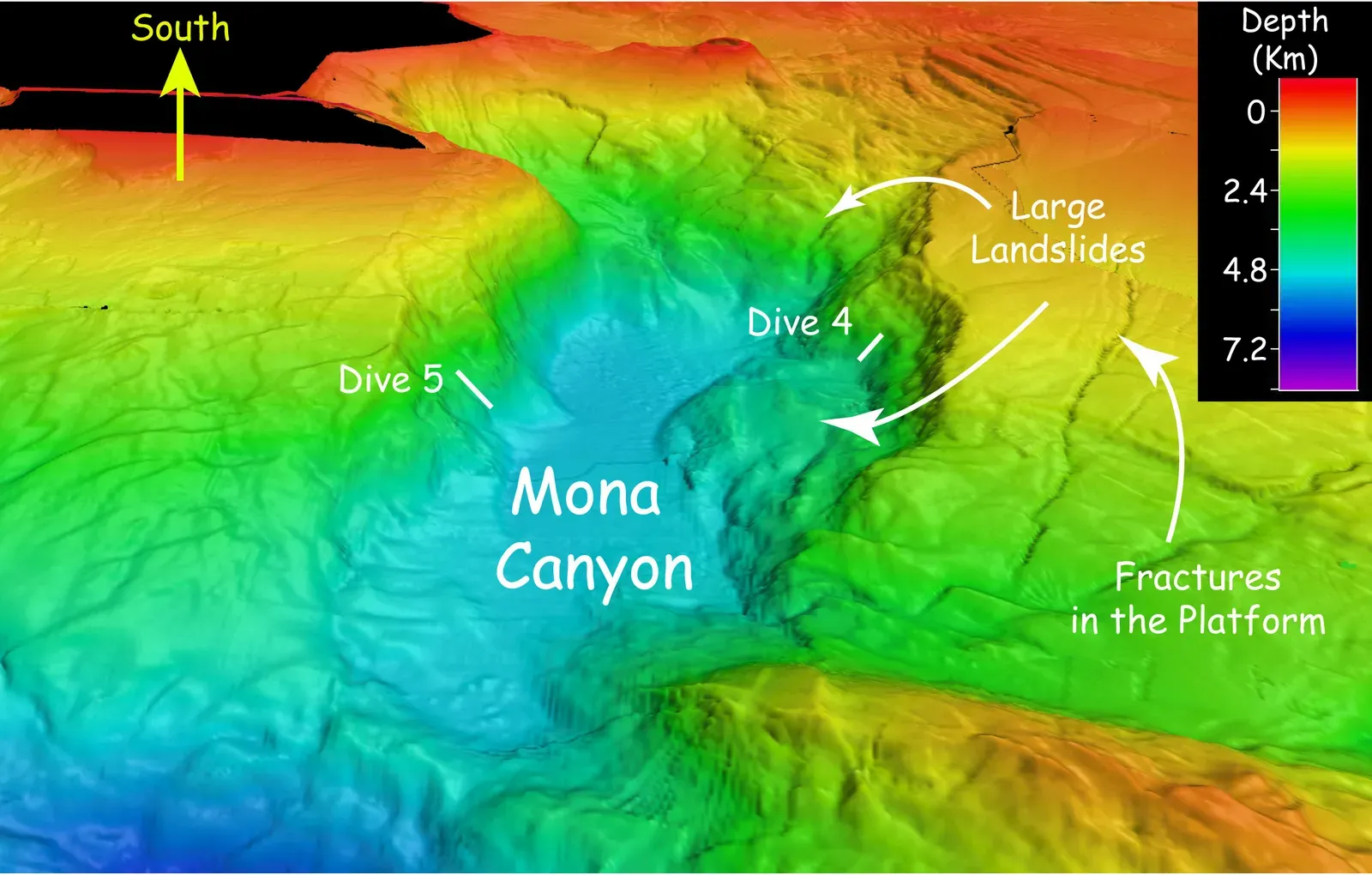 #11 Subsea Landslide Slopes and Tsunami‑Generating Scarps (By NOAA, Public domain)
