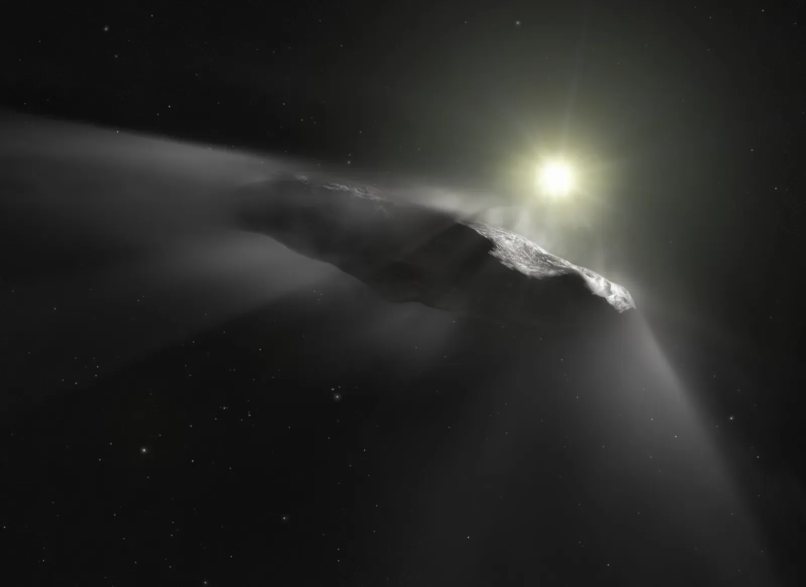 #9 Interstellar Visitor ‘Oumuamua’s Odd Material Signature (By ESA/Hubble, NASA, ESO, M. Kornmesser, CC BY 4.0)