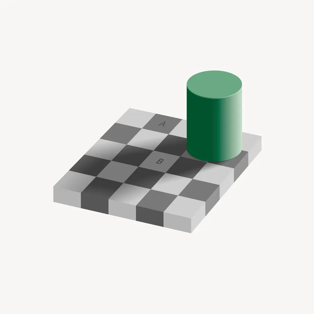 2. The Checker Shadow Illusion: When Colors Change Without Changing (Image Credits: Rawpixel)