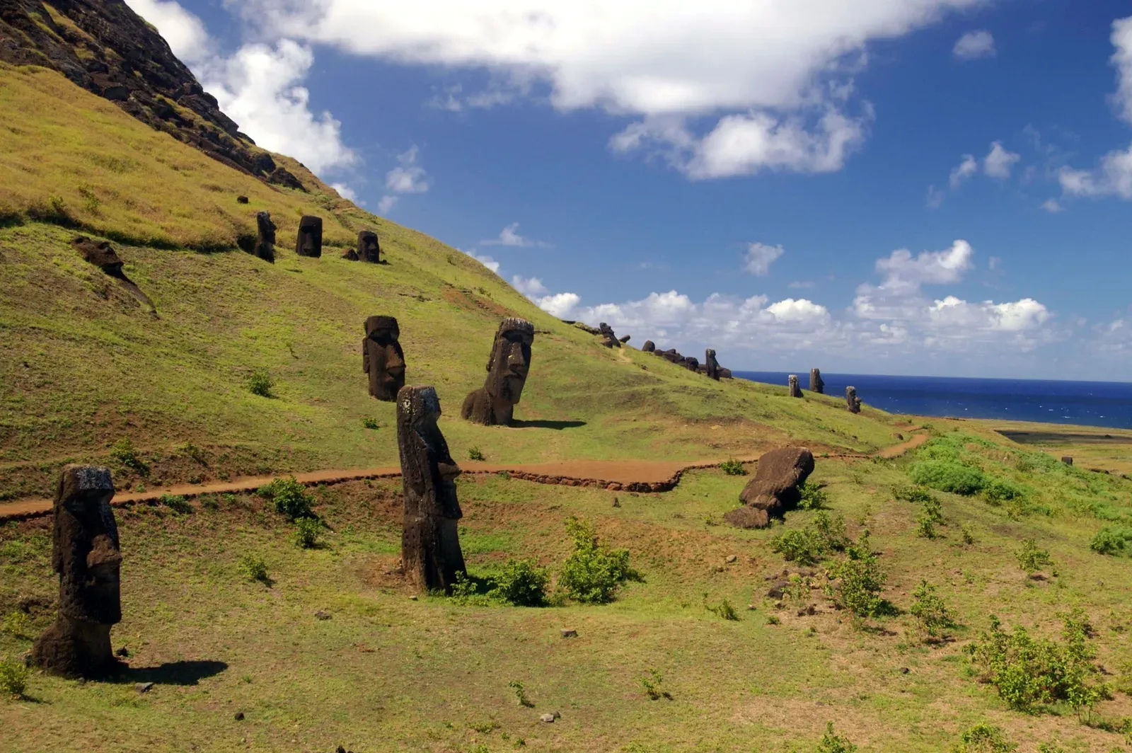 #6 - The Moai Quarry Itself: Rano Raraku's Half-Finished Giants (By Rivi, CC BY-SA 3.0)