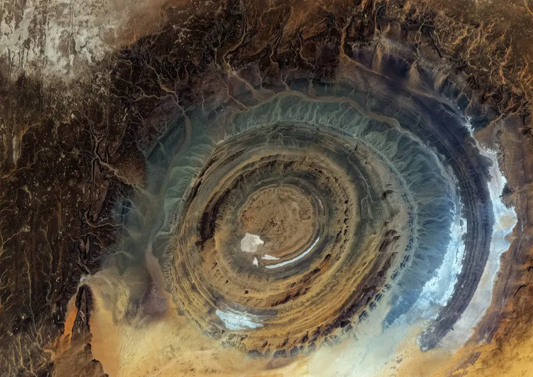 The Eye of the Sahara (Richat Structure, Mauritania) (Image Credits: Unsplash)