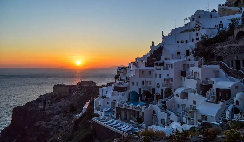1. Santorini, Greece – Sunset Over an Ancient Caldera (Image Credits: Pexels)
