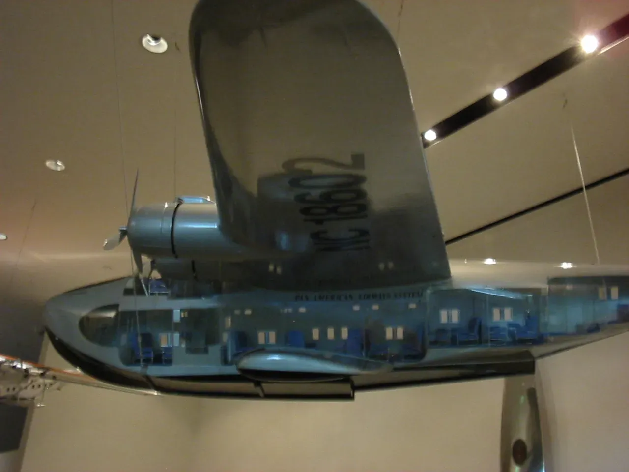 #2 The Pan Am North Atlantic “Clipper” Flying Boat Routes (Foreward fuselage of cut-away Boeing Pan-Am Clipper modelUploaded by Rybec, CC BY-SA 2.0)