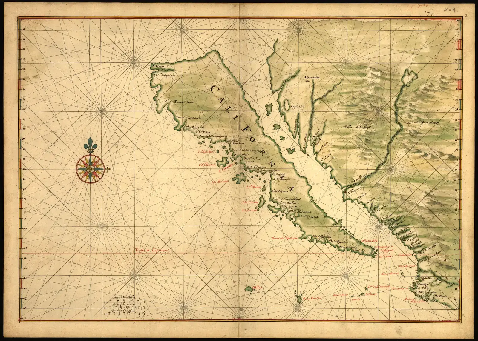 27. The Island of California and a Misdrawn North America (Library of Congress[1], Public domain)