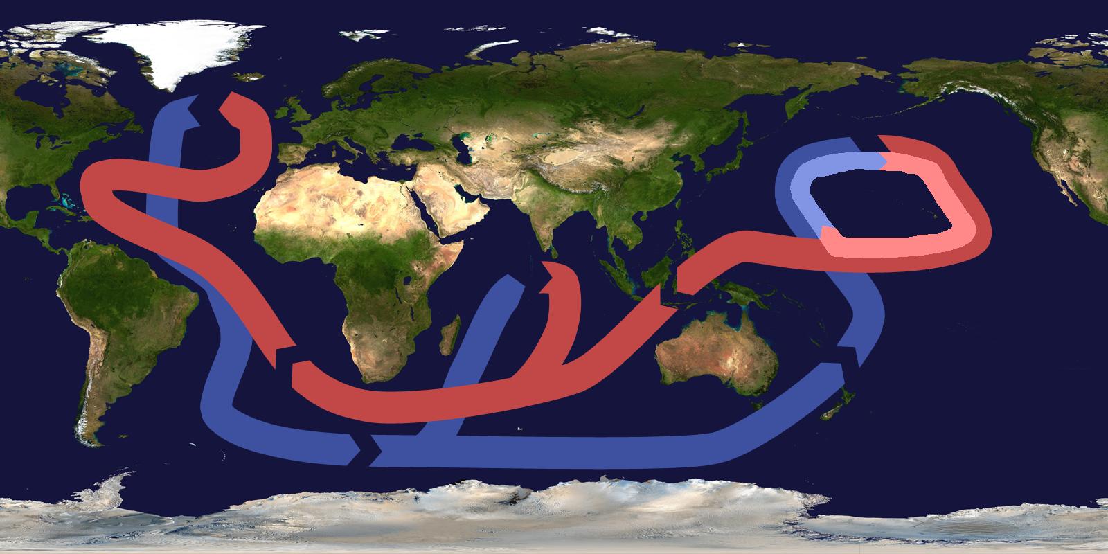 The Global Conveyor and the Southern Ocean (Image Credits: Wikimedia)