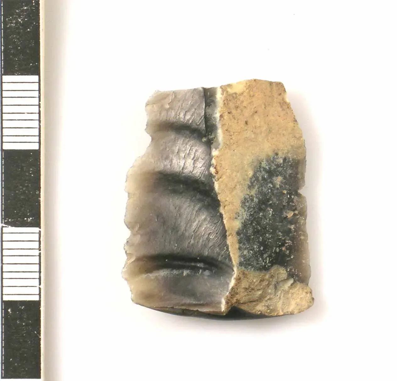 #12: Prehistoric Flint Blades and the Recreated Knapping Area (By Sussex Archaeological Society, Liz Wilson, 2004-09-23 16:34:19, CC BY-SA 4.0)