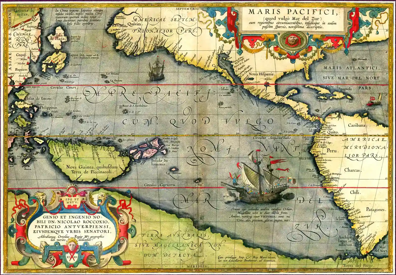 24. Early Pacific Charts and the Phantom Isles of the Great Ocean (By Abraham Ortelius, Public domain)