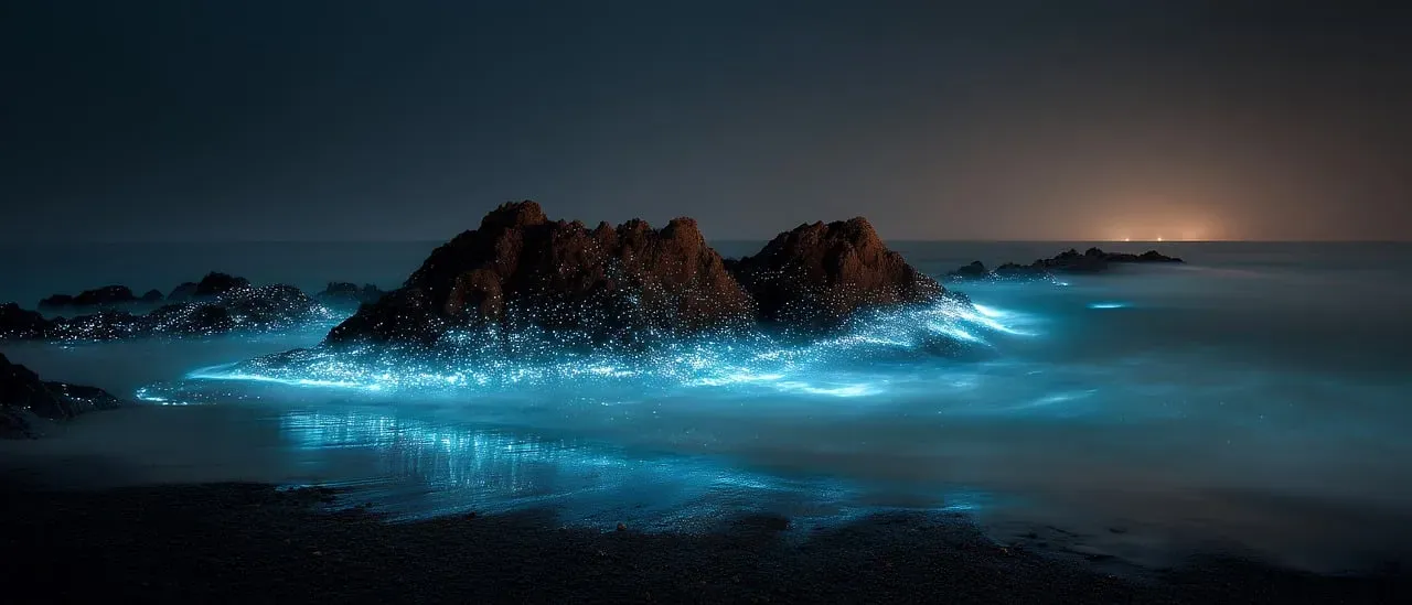 Bioluminescent Waves: When the Ocean Glows at Night (Image Credits: Pixabay)