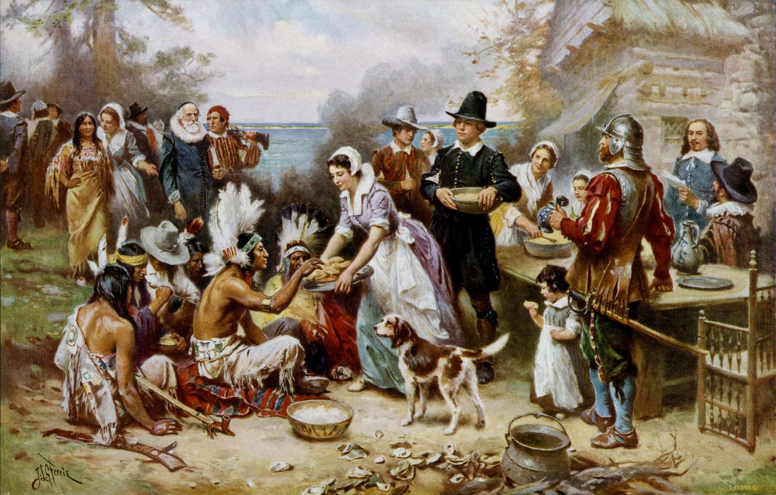 The Wampanoag Outnumbered The Pilgrims At The Feast (Image Credits: Wikimedia)