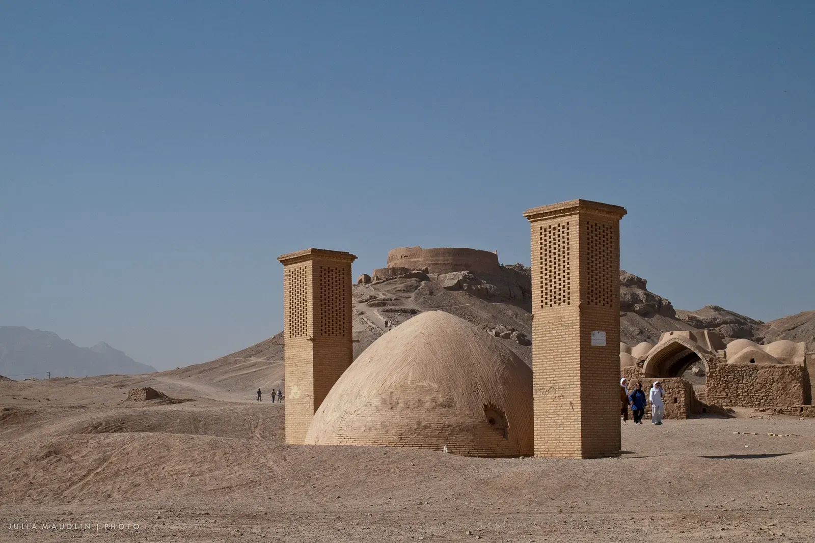 16. Climate-Controlled Interiors With Zero Electricity (Tower of Silence, Wind Towers and Ice Chamber, Yazd, Iran, CC BY 2.0)