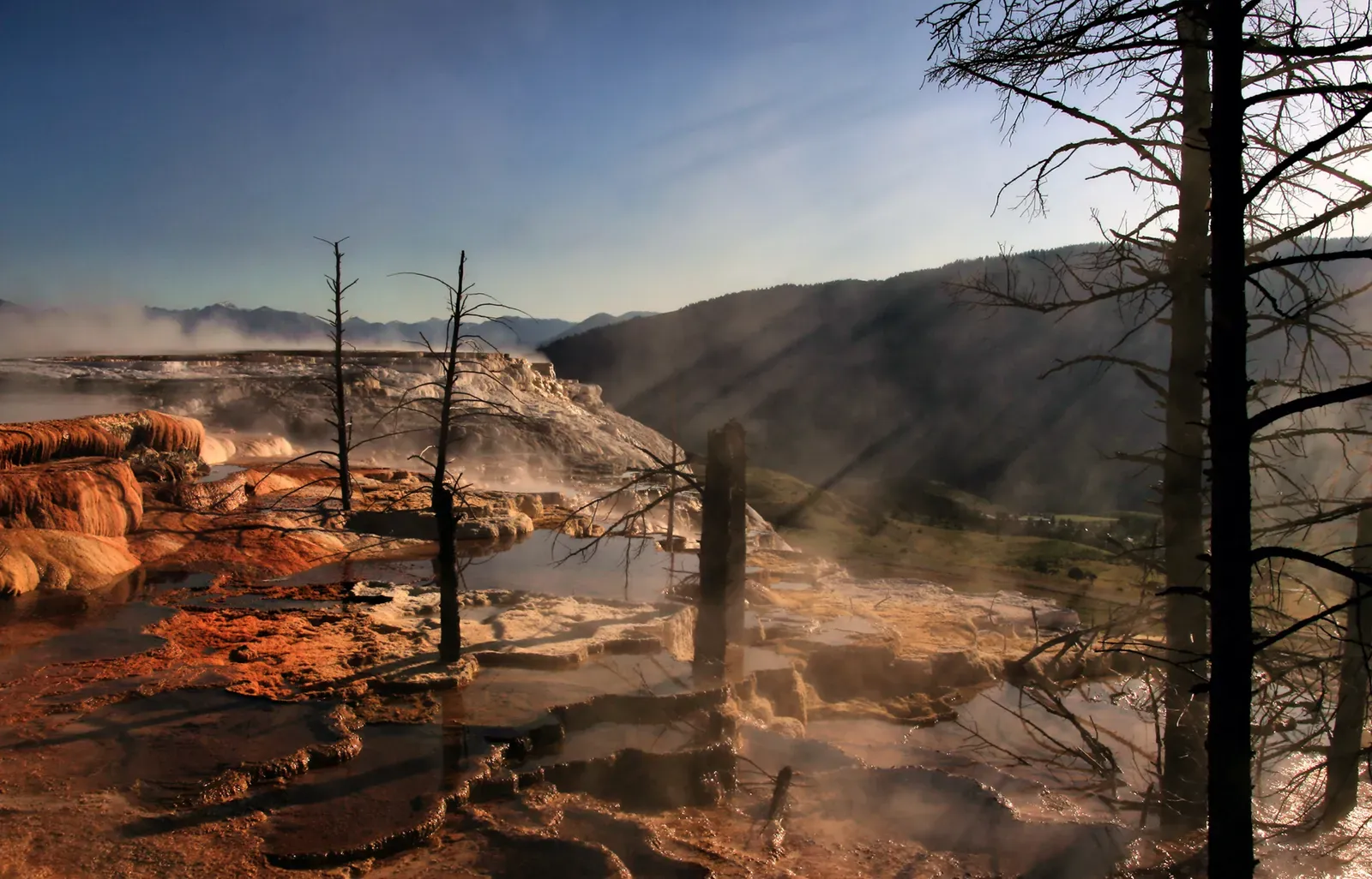 Mammoth Hot Springs, Yellowstone: Travertine in Perpetual Motion (By Brocken Inaglory, CC BY-SA 3.0)