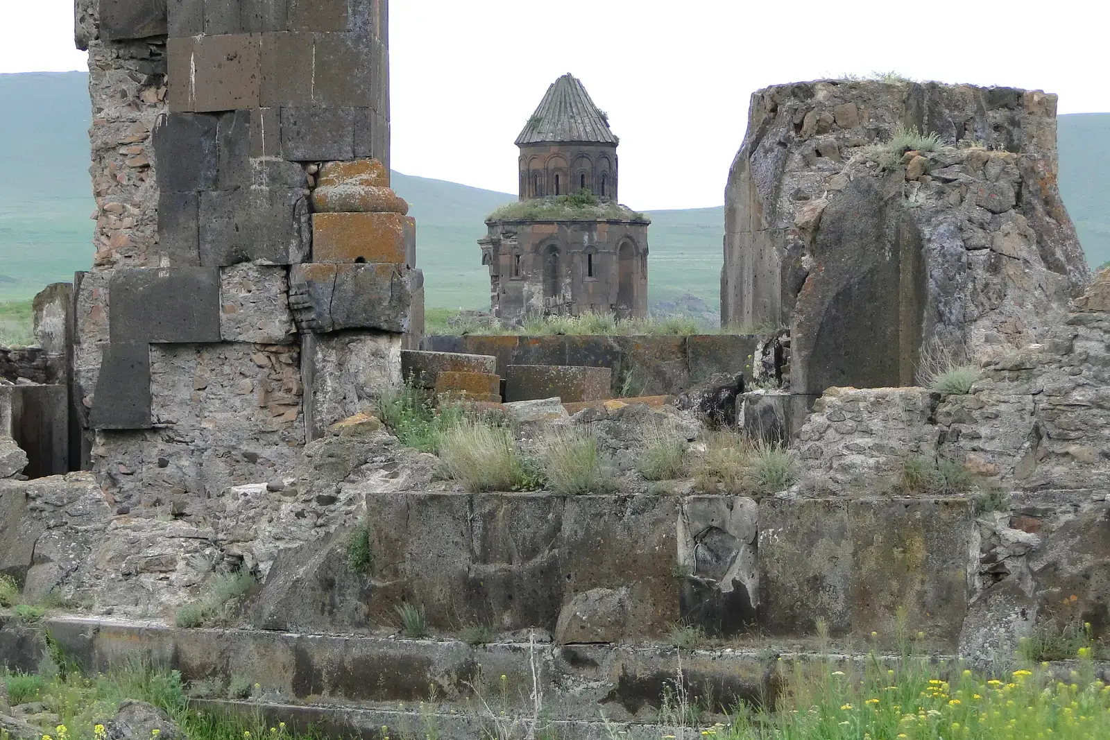 #4 - Ancient Churches Aren't as Ancient as Advertised (Ruins with Church at Rear - Ani (Ancient Armenian Capital) - Near Kars - Turkey, CC BY-SA 2.0)