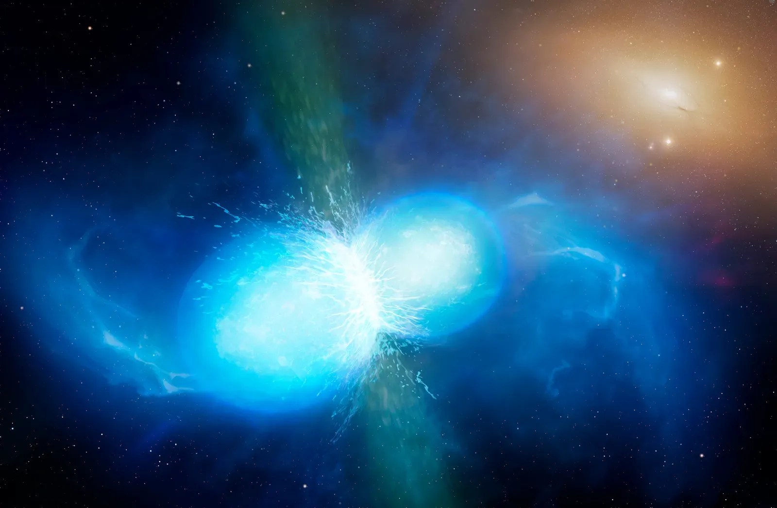 Neutron Star Mergers: Factories of Gold and Heavy Elements (By University of Warwick/Mark Garlick, CC BY 4.0)