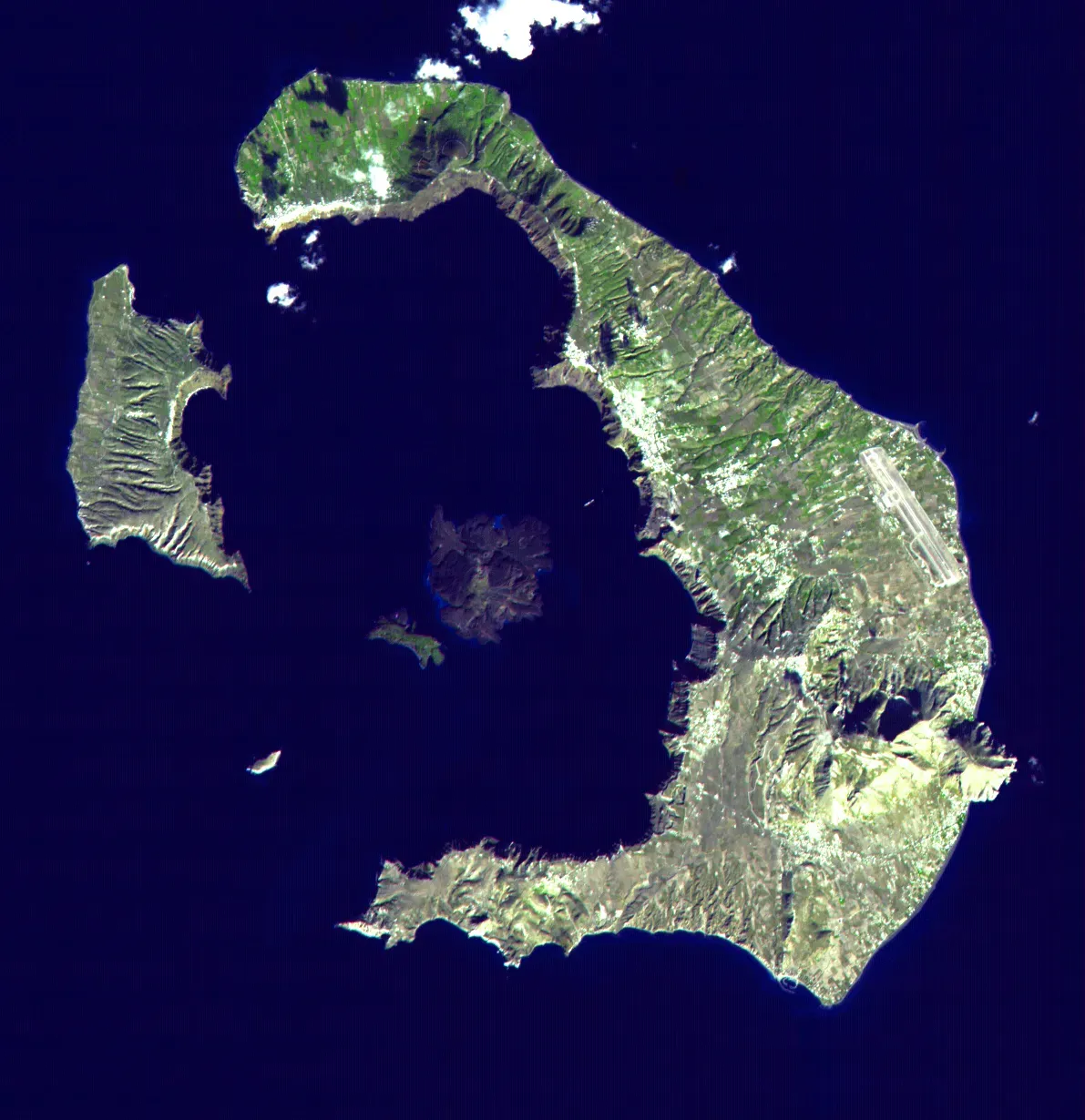 #13 - Did the Thera Eruption Inspire Atlantis? (By NASA, Public domain)