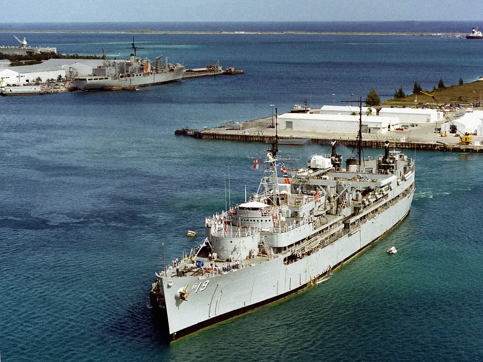2. USS Proteus: Echoes of Cyclops in a Wartime Sea (U.S. DefenseImagery photo VIRIN: DN-SC-90-07709, Public domain)