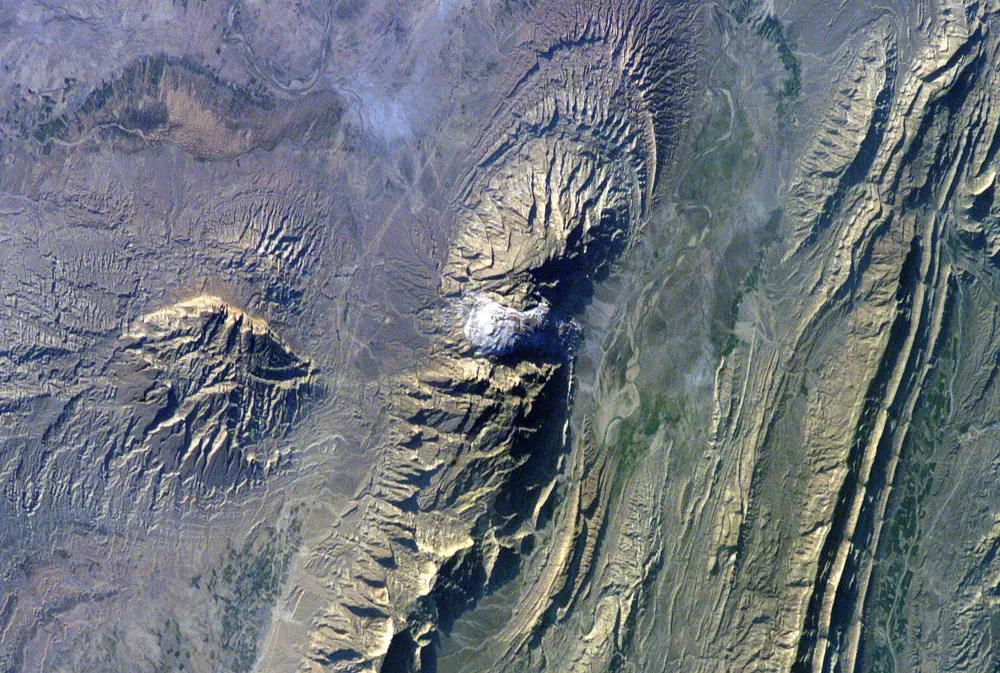 Salt Domes of the Persian Gulf and Zagros Region: Underground Salt That Climbed Upward (By NASA, Public domain)
