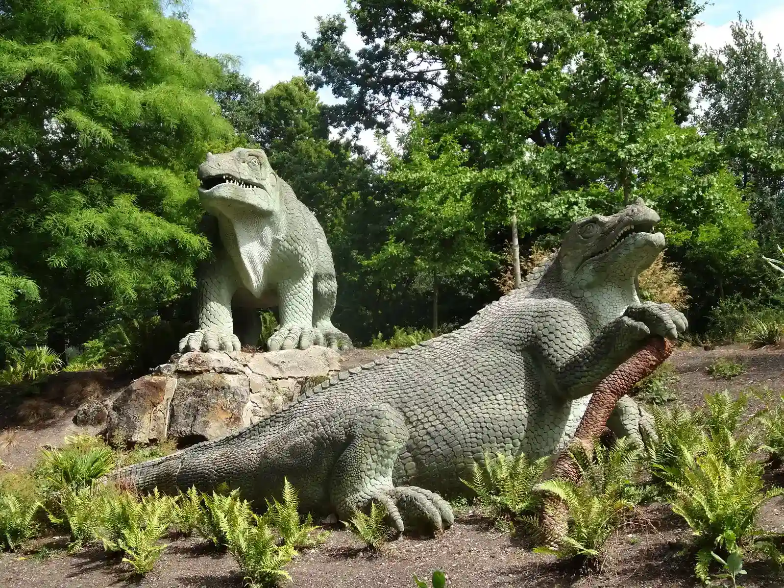#10 - Crystal Palace Dinosaurs Gently Edited by Landscaping (088 - Dinosaurs in Crystal Palace Park, CC BY-SA 2.0)