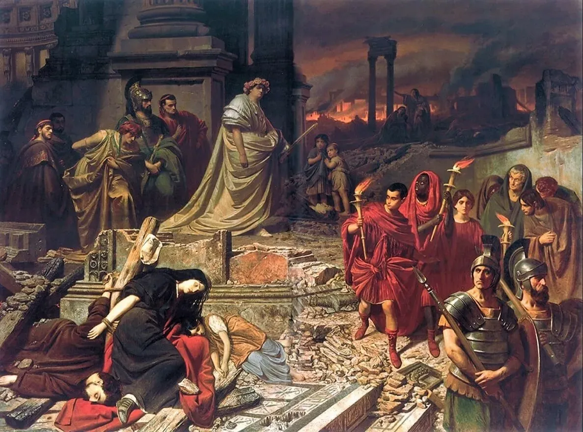#7 - Nero Did Not Fiddle While Rome Burned (By Carl Theodor von Piloty (1826-1886), CC BY-SA 3.0)