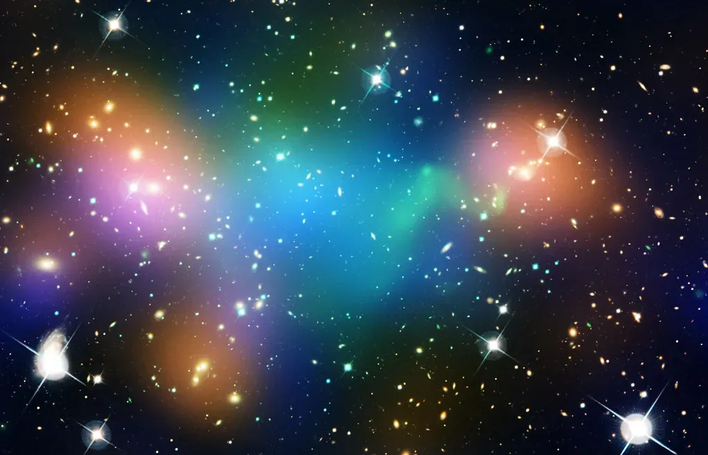 6. The Bullet Cluster: A Smash-Up That Points at Invisible Matter (NASA Goddard Photo and Video, Flickr, CC BY 2.0)