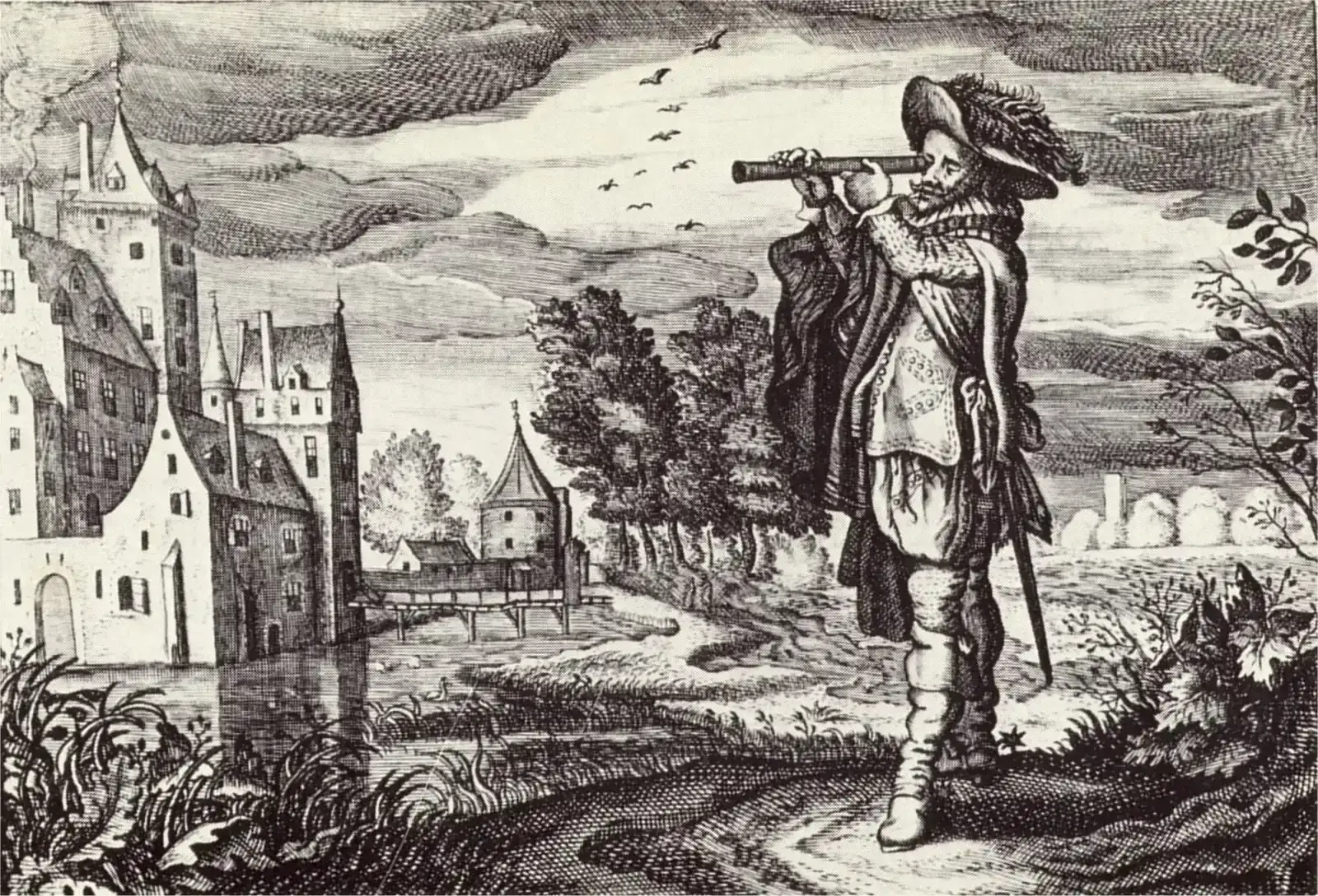 #13 - Renaissance Annunciation Scenes Hiding Proto-Telescopes (Image Credits: Ancient telescope: By Adriaen van de Venne/Wikimedia Commons)