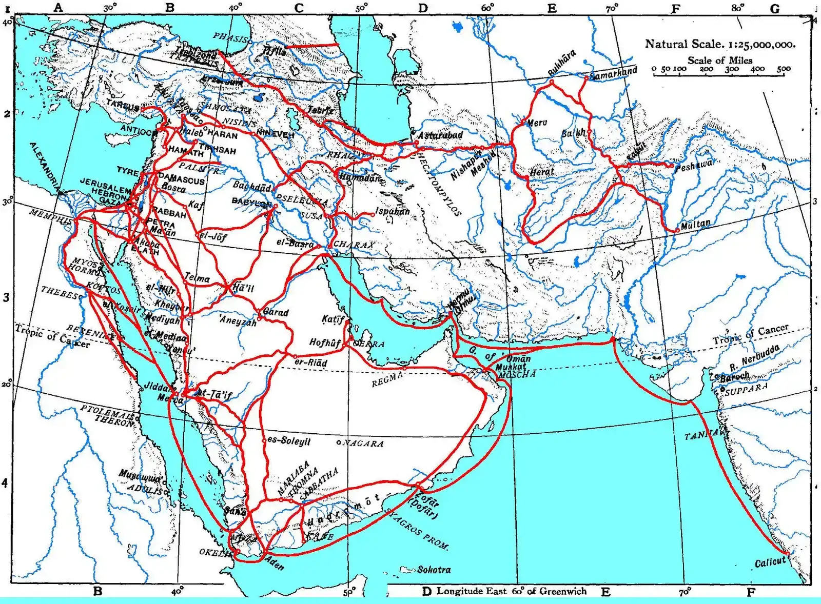 #10 Ancient Trade Routes Mapped by Scientists Tracking Air Pollution and Dust (An illustration from the Encyclopaedia Biblica, a 1903 publication which is now in the public domain, Public domain)