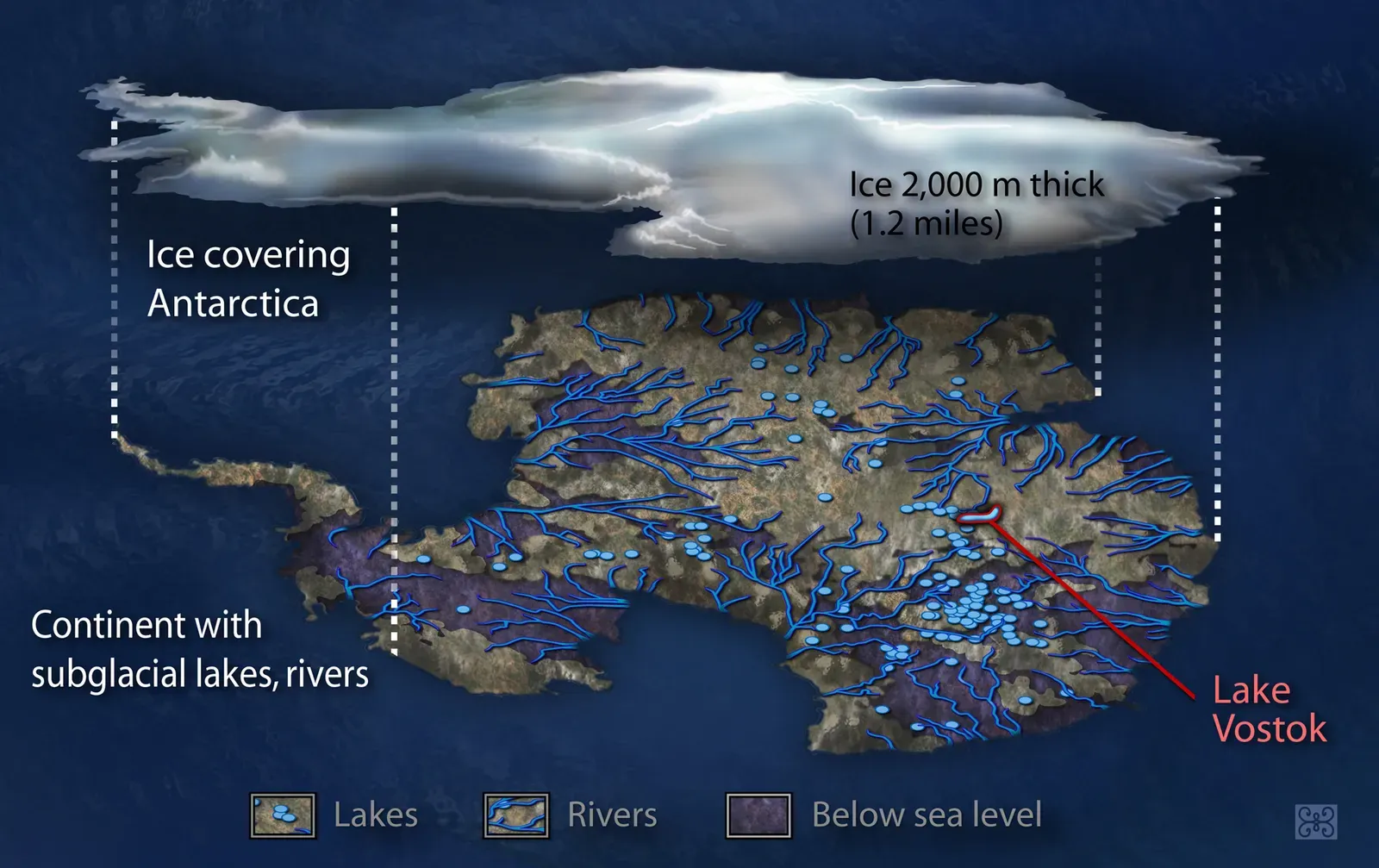 #5 Unopened Subglacial Lakes and Cavities Beneath Antarctica (US National Science Foundation, Public domain)