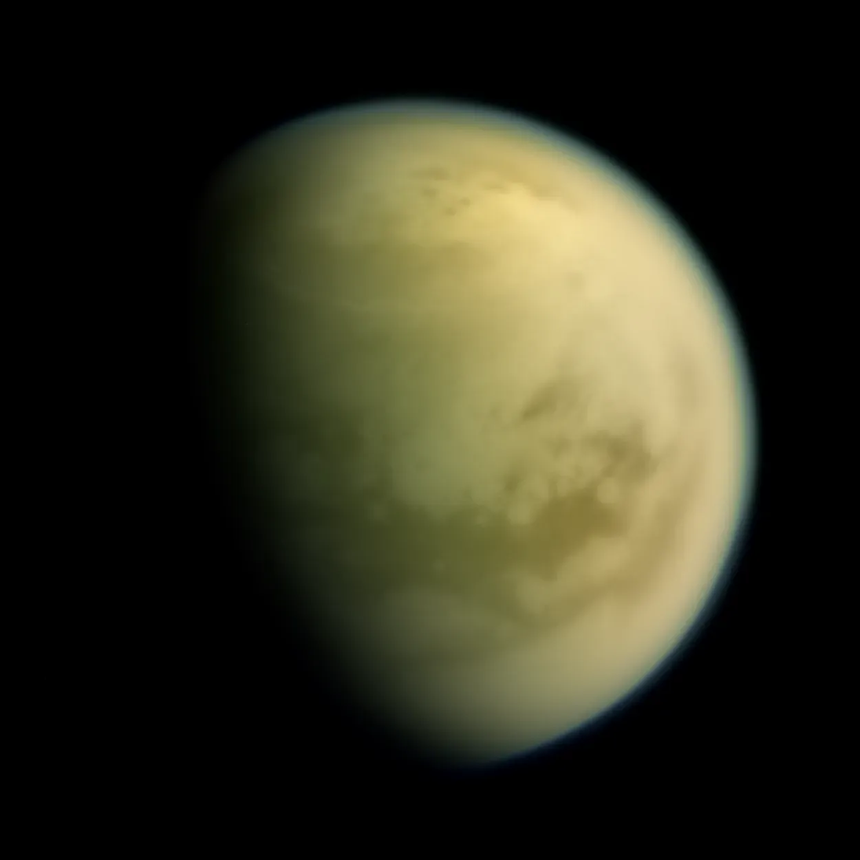 Titan: Saturn's Moon That Resembles Early Earth (Titan surface - Rev 266 - 2017-03-20, Public domain)