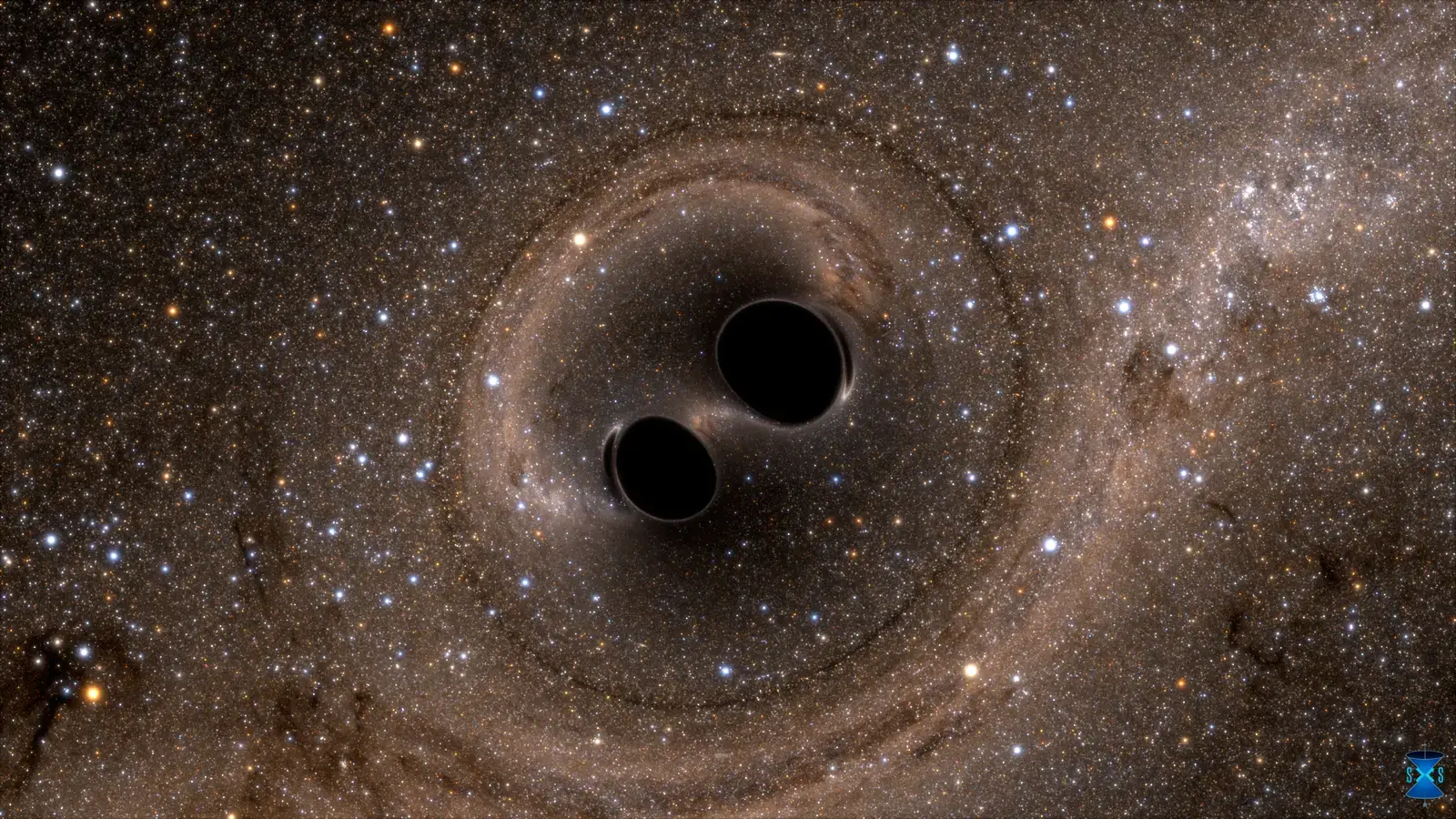 What Really Happens in the Final Crash and Merger (This media was produced by the International Astronomical Union (IAU), under the identifier ann16008a.
This tag does not indicate the copyright status of the attached work. A normal copyright tag is still required. See Commons:Licensing., CC BY 4.0)