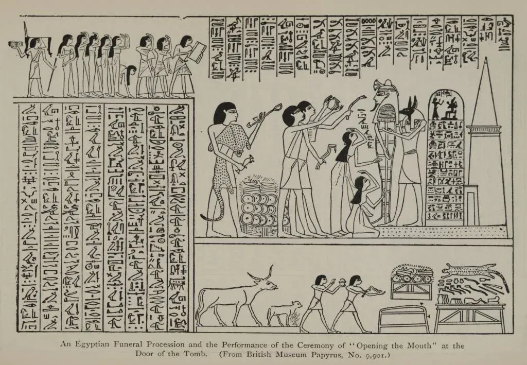 #5 - The Funeral Procession Killed Witnesses on Sight (This image comes from the Travelers in the Middle East Archive (TIMEA) where it is available at the following Uniform Resource Identifier: 20779.
Original source: Budge, E. A. Wallis.  "The Nile: Notes for Travellers in Egypt."  (Harrison and Sons, London: 1902).  p. 148.This tag does not indicate the copyright status of the attached work. A normal copyright tag is still required. See Commons:Licensing., Public domain)