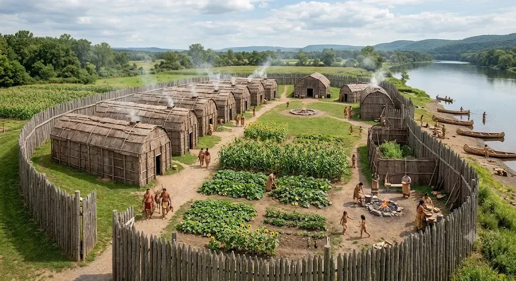 #3 - The Draper Site's Forgotten Century (Image Credits: Wendat Village: Google Gemini)