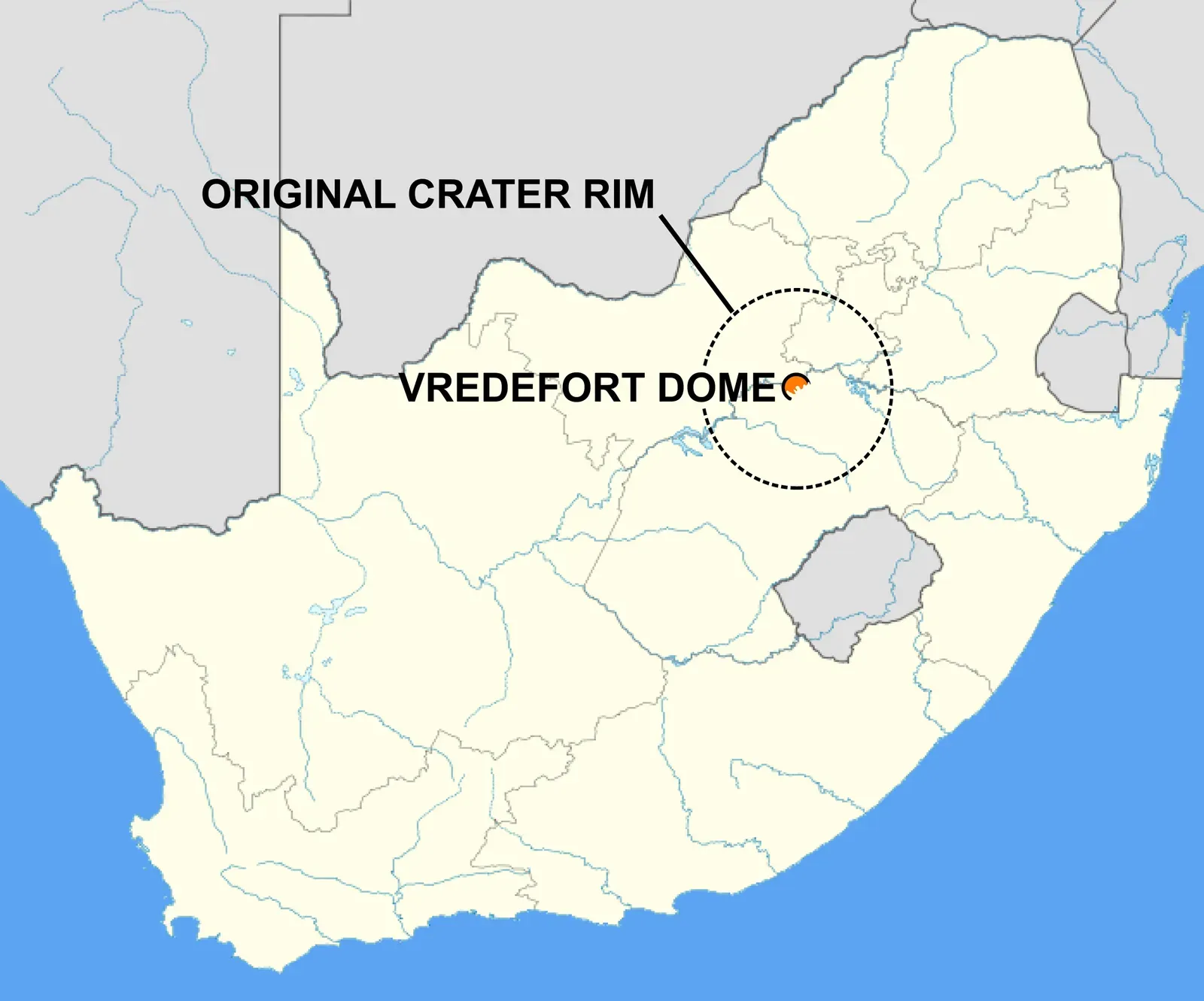 Vredefort Impact: Ancient Mega-Crater (By Oggmus, CC BY-SA 3.0)