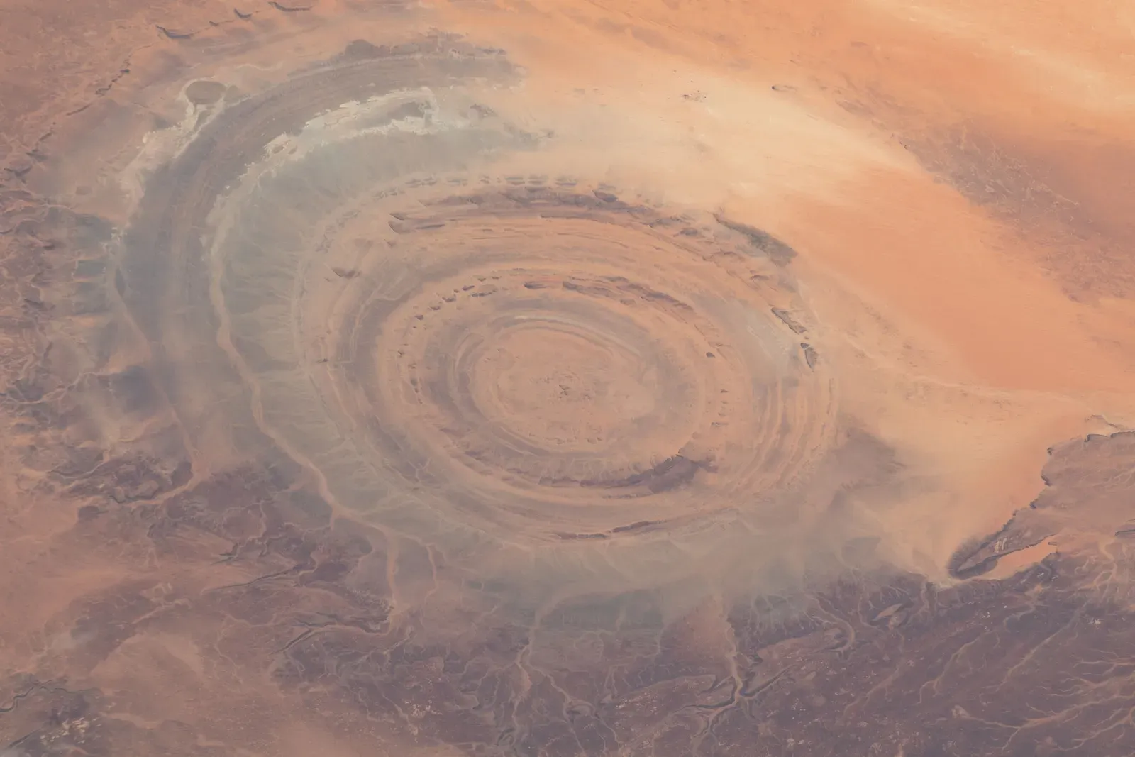 The Eye of the Sahara: Africa's Circular Enigma (Image Credits: Wikimedia)