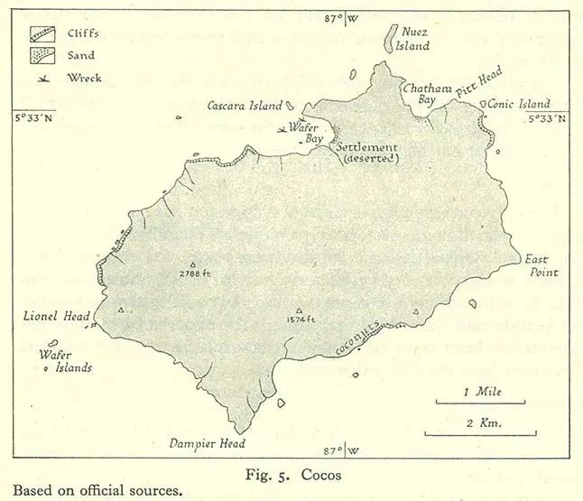 4. The Lost Treasure of Lima (Map Collection of the Perry-Castañeda Library, University of Texas. Originally from (1943)  Pacific Islands: 2, Eastern Pacific, Nov. 1943 [Geographical handbook series; B.R. 519a], London:  Naval Intelligence Division  OCLC:   310446759. [1], Public domain)