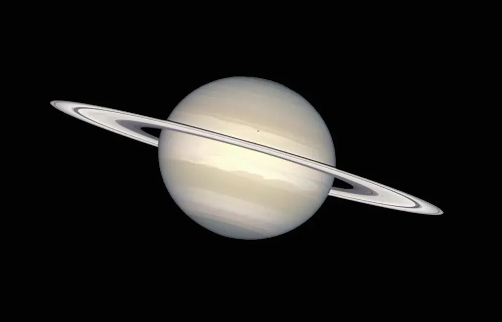 3. Saturn’s Rings Are Almost Paper-Thin Compared to Their Size (NASA Hubble, Flickr, CC BY 2.0)