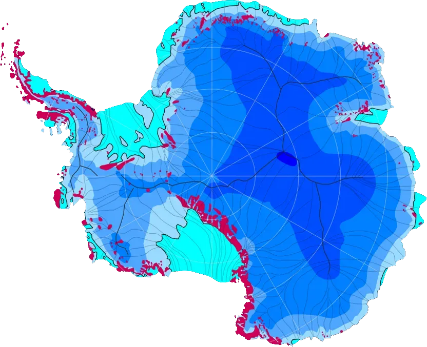 4. Lake Vostok: A Hidden Ocean under Antarctic Ice (By Hannes Grobe 21:51, 12 August 2006 (UTC), Alfred Wegener Institute for Polar and Marine Research, Bremerhaven, Germany, CC BY 3.0)
