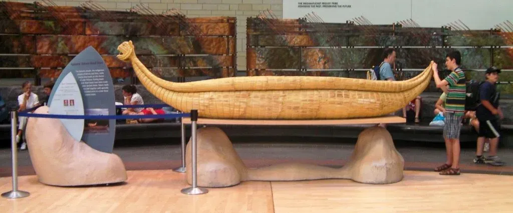 3. Reed and Wood Boats: River Civilisations Solving the Same Problem (By John Hill, CC BY-SA 4.0)