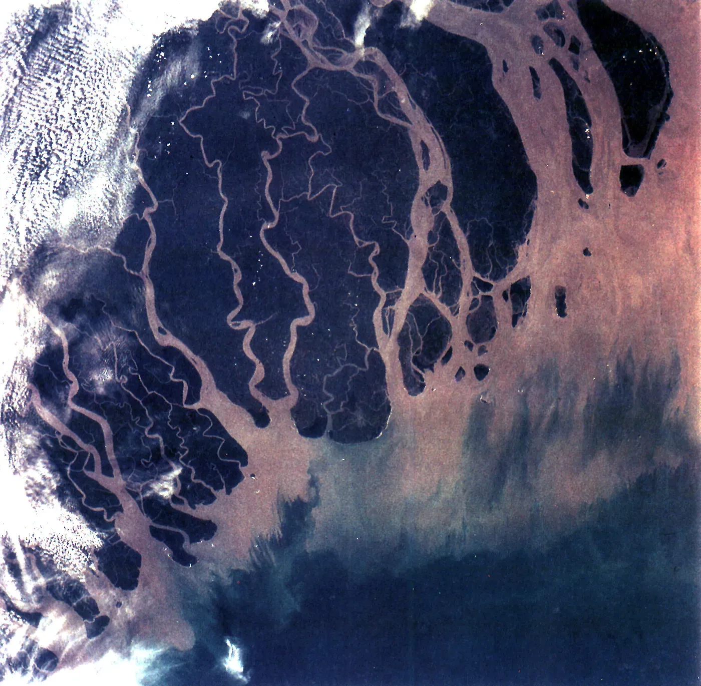 #7 Bangladeshβs Deltaic Coast β Rivers, Cyclones and a Shrinking Edge (By NASA, Public domain)
