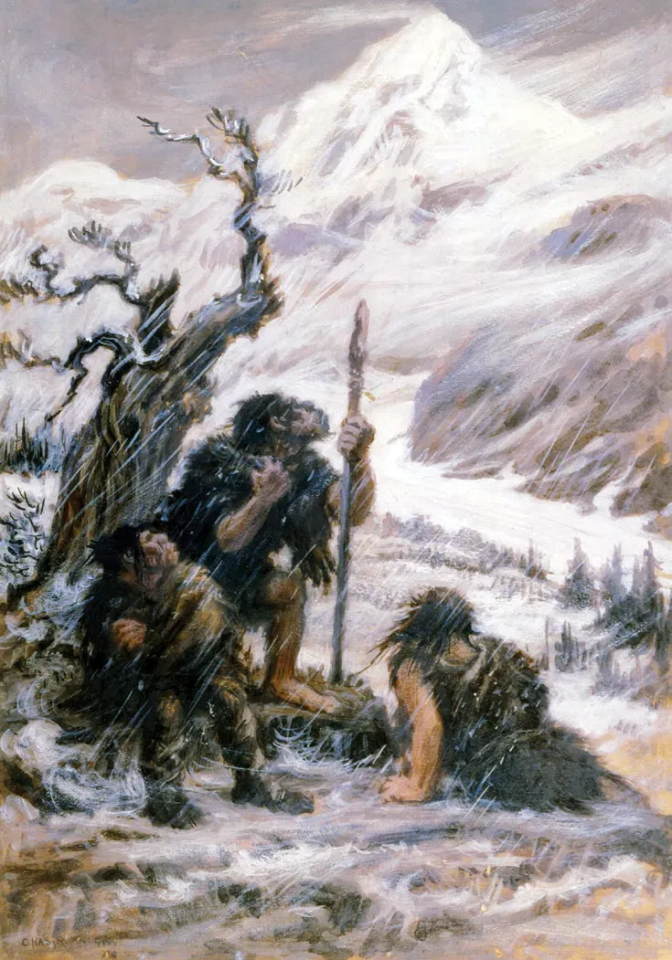 #10 - "They Were Dumb, Club-Wielding Cavemen" (By Charles R. Knight, Public domain)