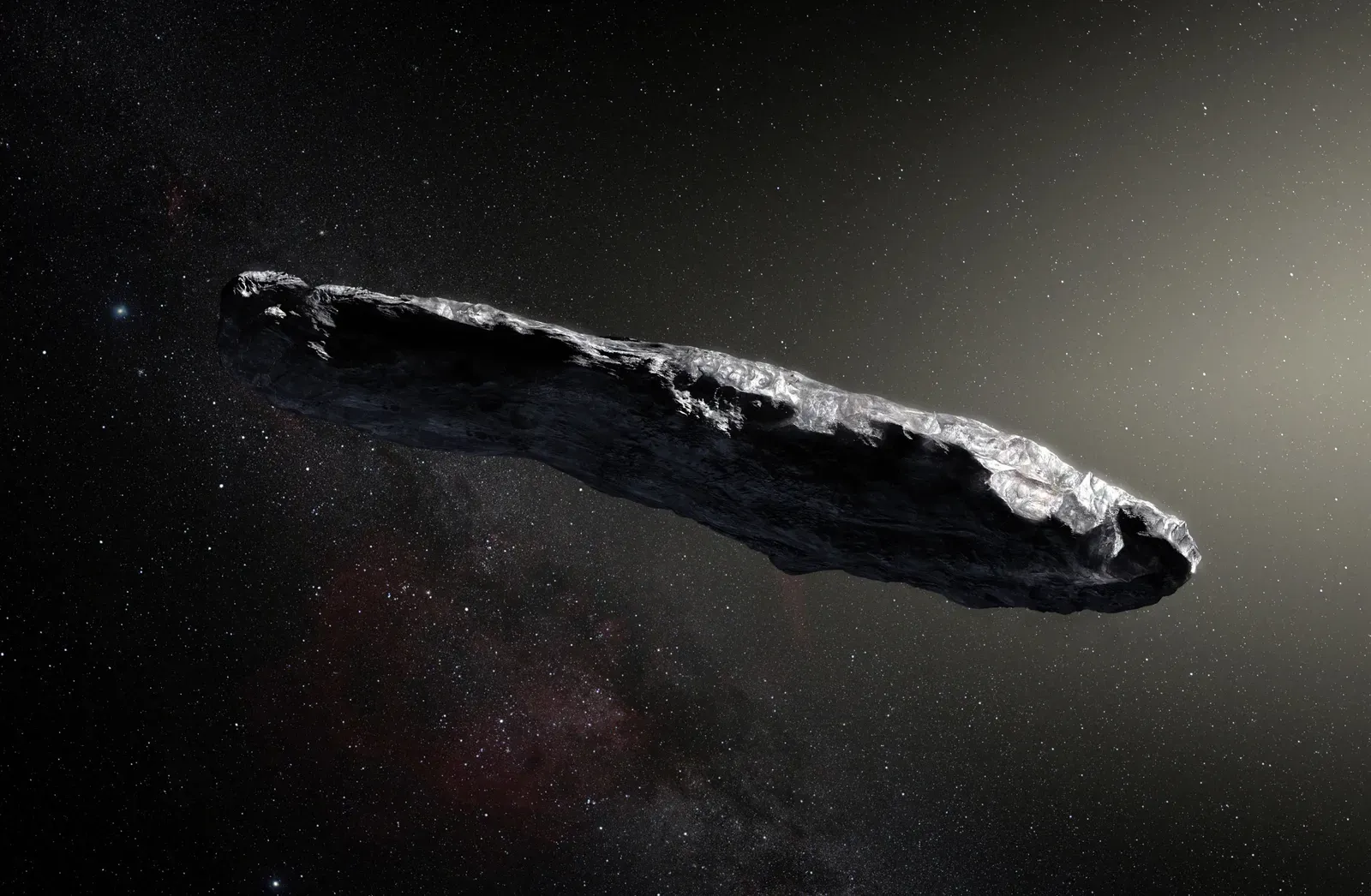 6. 'Oumuamua: The Interstellar Object That Broke the Rules (By Original ESO/M. Kornmesser (+ background position from original change by Nagualdesign), CC BY 4.0)