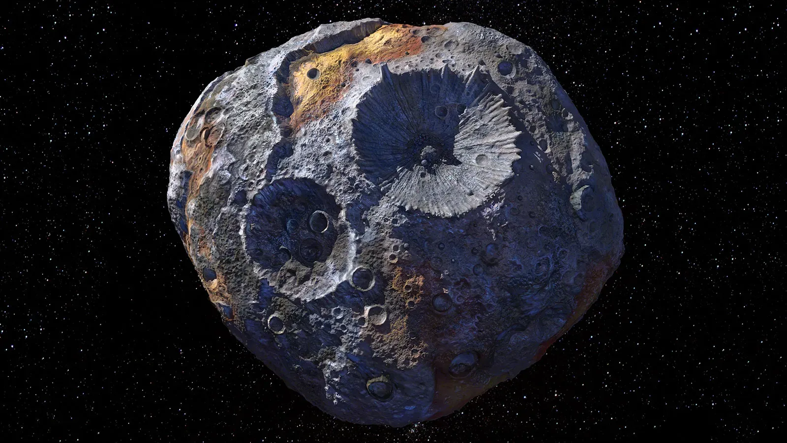 The Mystery at the Heart of Asteroid Psyche (By NASA/JPL-Caltech/ASU/Peter Rubin, Public domain)