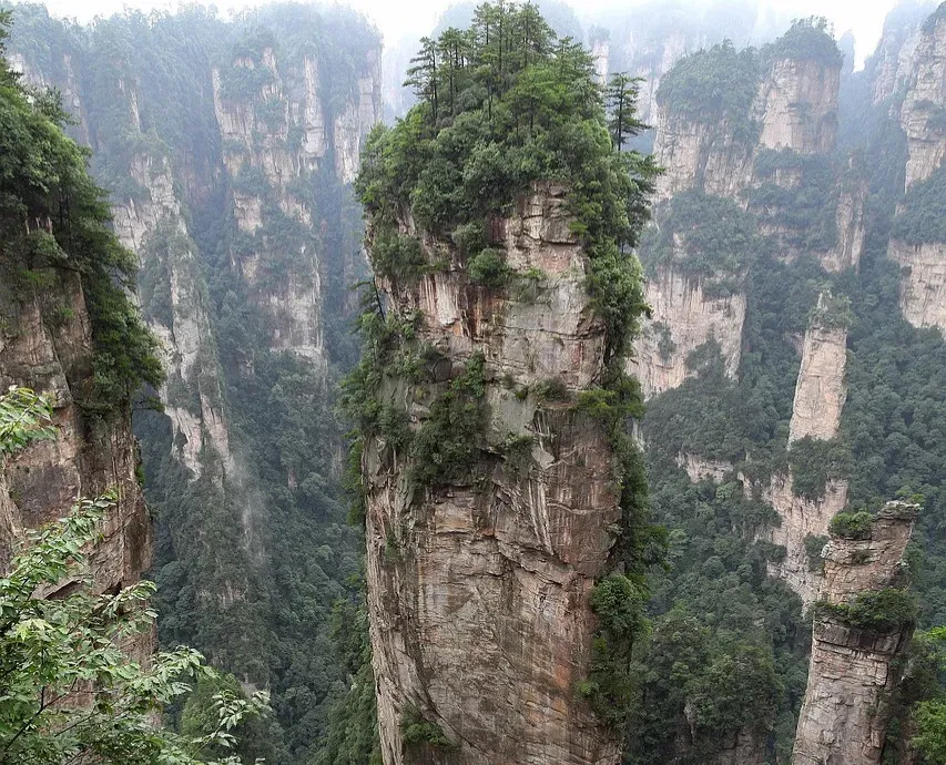 7. Zhangjiajie Sandstone Pillars, China – Sculpted Monuments of Time (Image Credits: Pixabay)