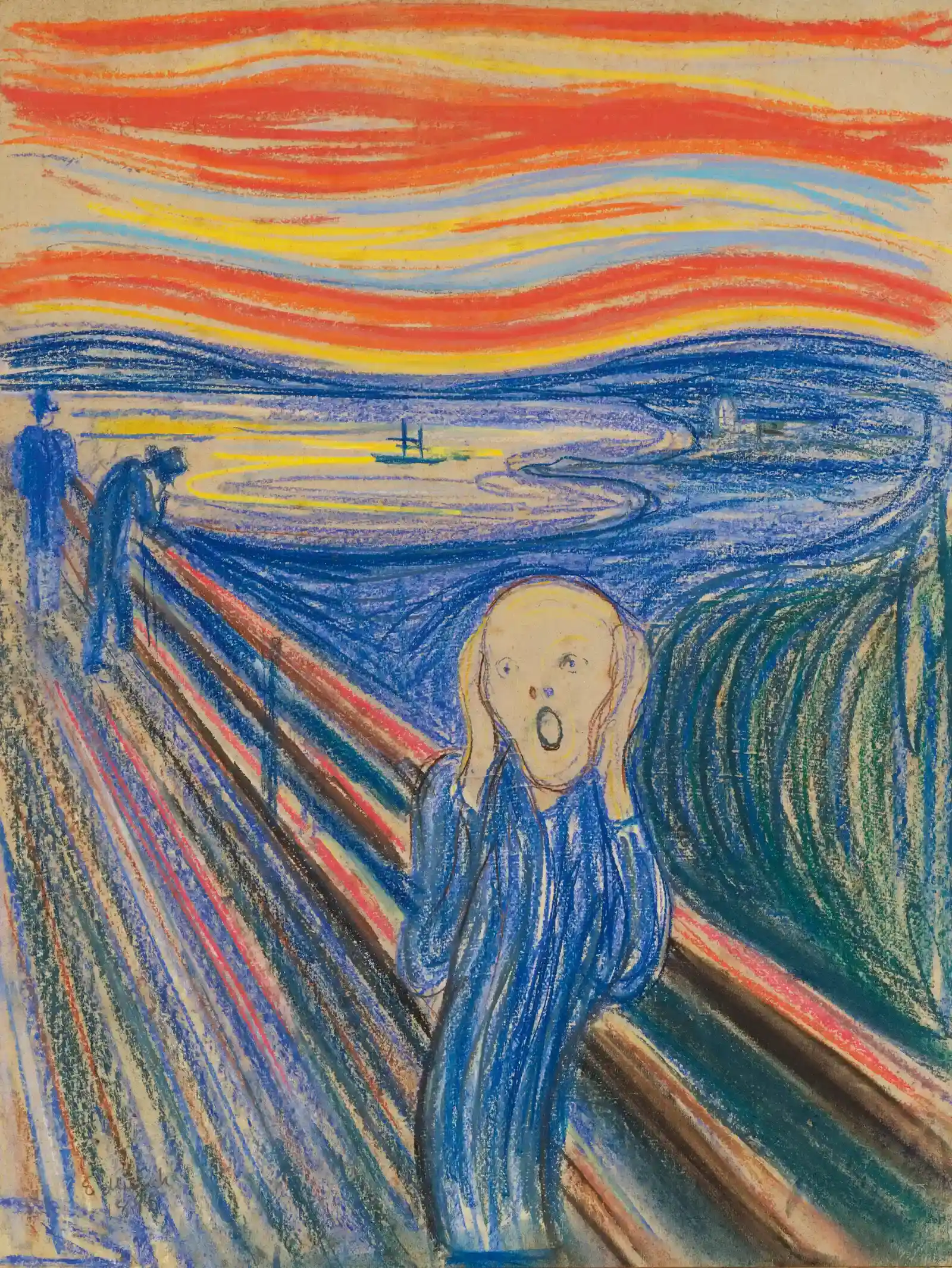 #10 - "The Scream" Was Once a Calmer, More Ordinary Sky (By Edvard Munch, Public domain)