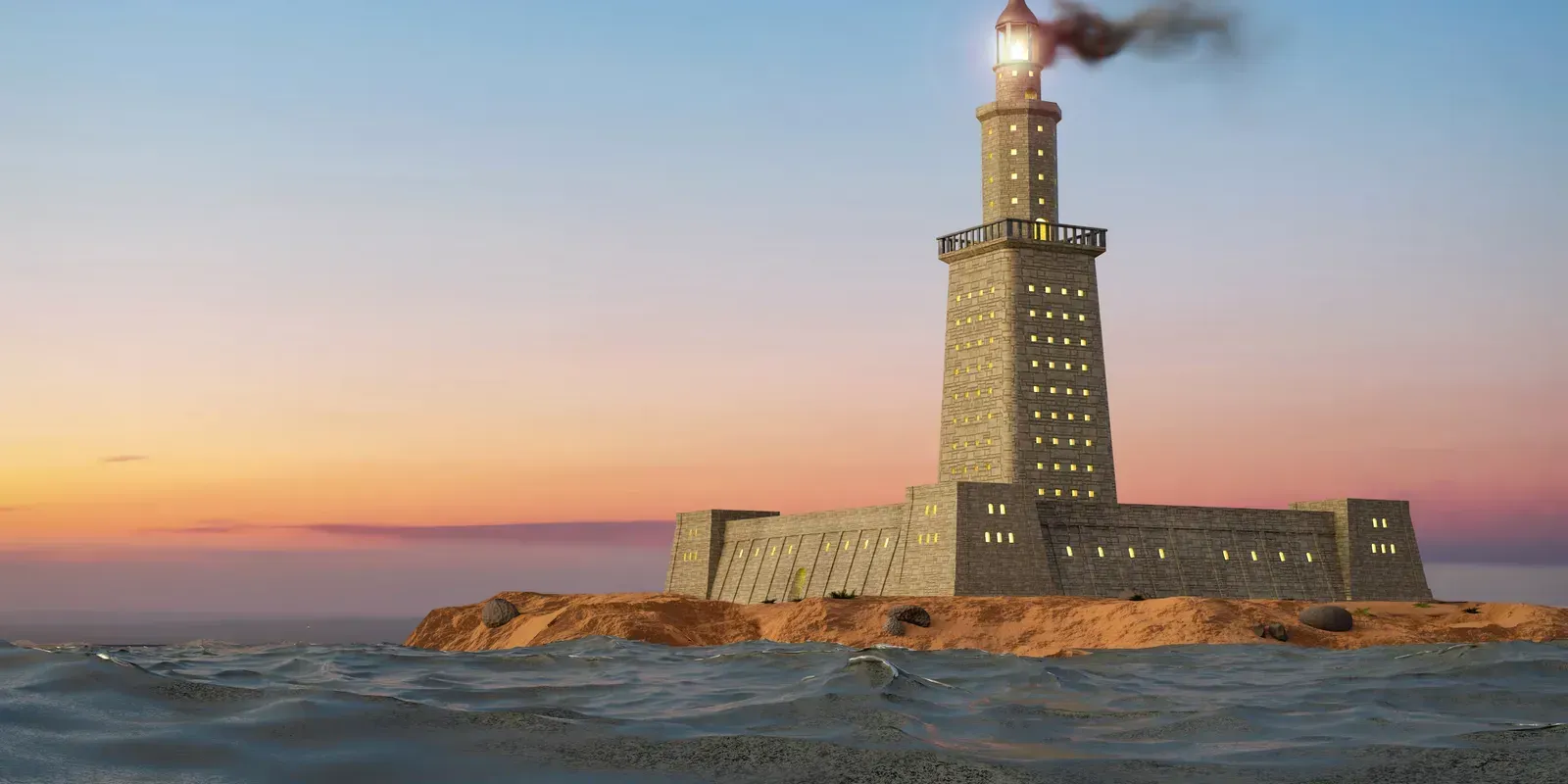 The Lighthouse of Alexandria: A Beacon That Ruled the Sea (Image Credits: Wikimedia)